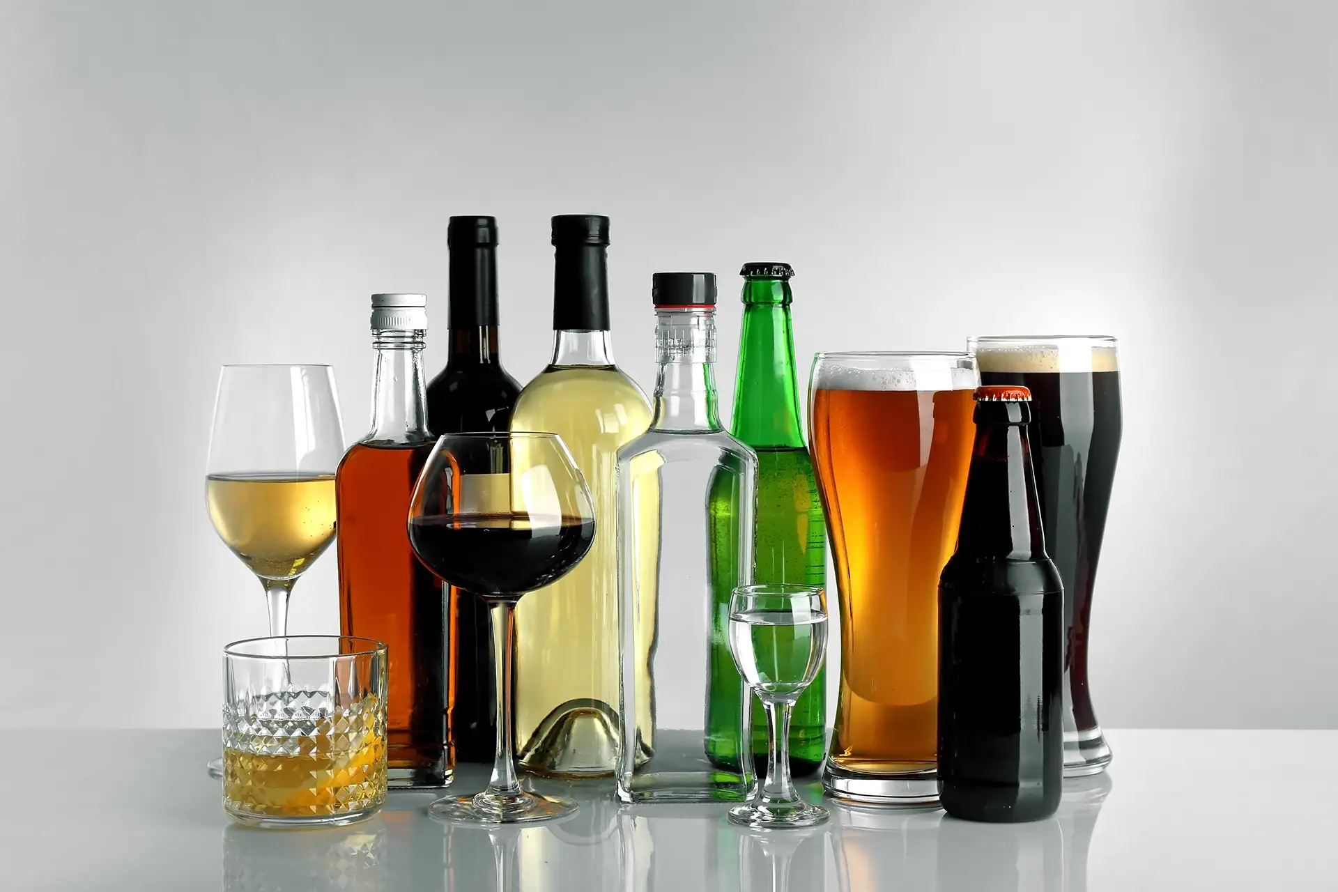Garrafas de bebidas alcoólicas acondicionadas para embarque internacional