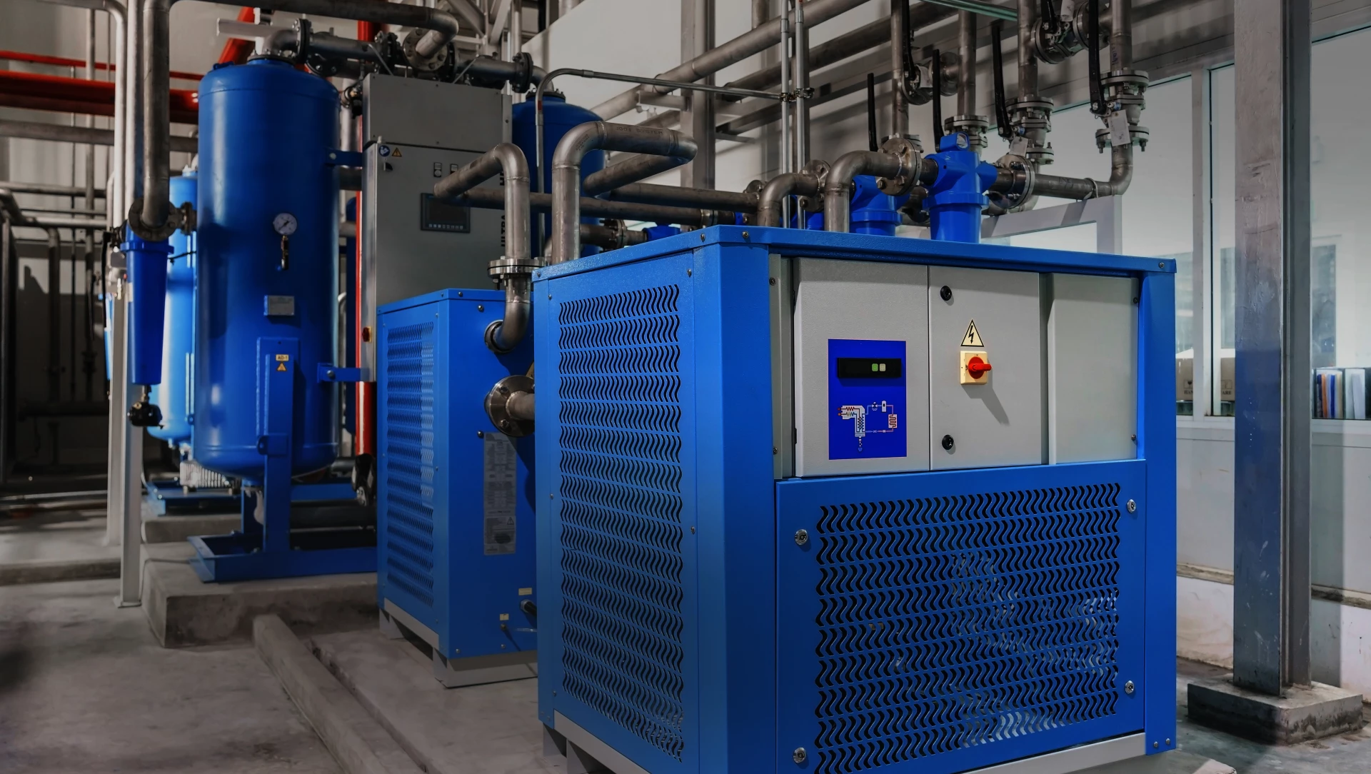 Compressor industrial preparado para embarque internacional