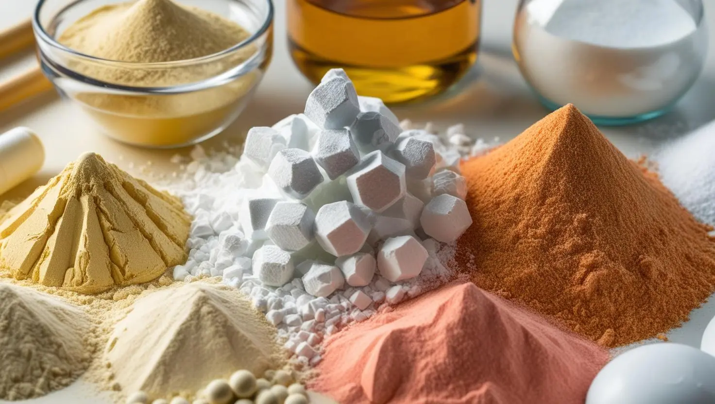 Tambores lacrados de insumos farmacêuticos em área de armazenagem