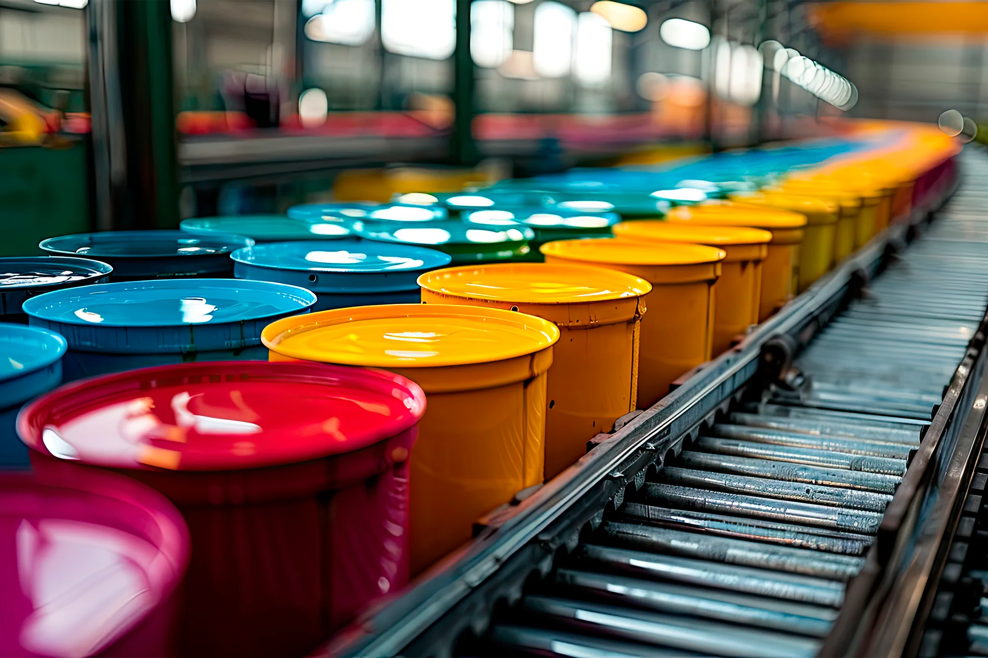 Latas de tinta e verniz identificadas para embarque